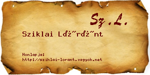 Sziklai Lóránt névjegykártya